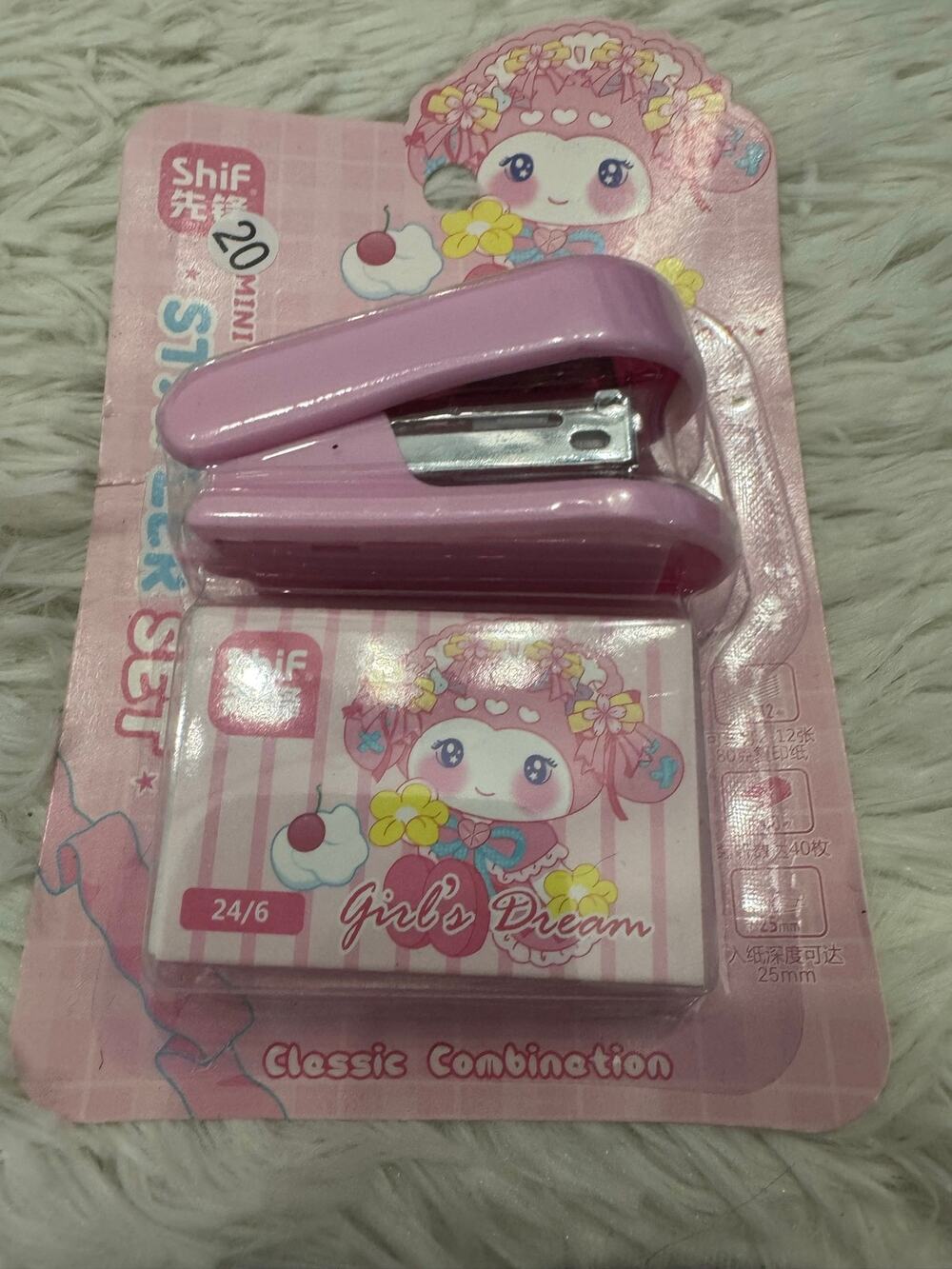 Cute mini My Melody Sanrio stapler with refill back to school ideal